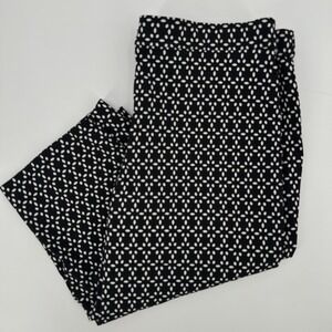 Susan Graver Women's Black White‎ Print Capri Pants Size 14